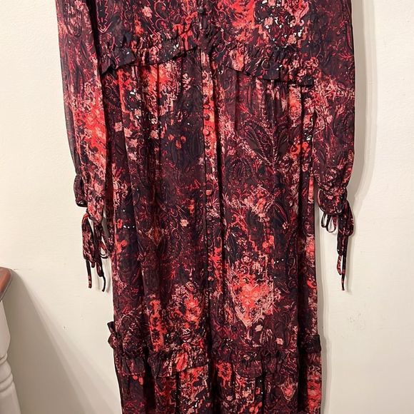 Intermix - Red Paisley Maxi Dress L - Picture 7 of 7